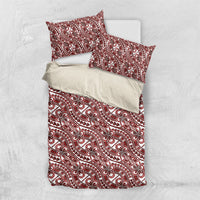 Hibiscus Bloom Island Tribal Waves Bedding Set Red Polynesian Pattern LT01 US Twin 172cm x 218cm Red - Polynesian Pride