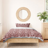 Hibiscus Bloom Island Tribal Waves Bedding Set Red Polynesian Pattern LT01 - Polynesian Pride
