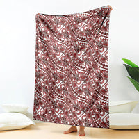 Hibiscus Bloom Island Tribal Waves Blanket Red Polynesian Pattern LT01 - Polynesian Pride