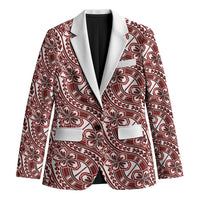 Hibiscus Bloom Island Tribal Waves Blazer Red Polynesian Pattern LT01 Unisex Red - Polynesian Pride
