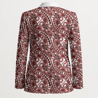 Hibiscus Bloom Island Tribal Waves Blazer Red Polynesian Pattern LT01 - Polynesian Pride