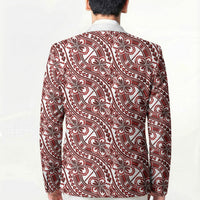 Hibiscus Bloom Island Tribal Waves Blazer Red Polynesian Pattern LT01 - Polynesian Pride