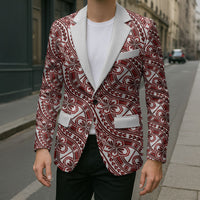 Hibiscus Bloom Island Tribal Waves Blazer Red Polynesian Pattern LT01 - Polynesian Pride