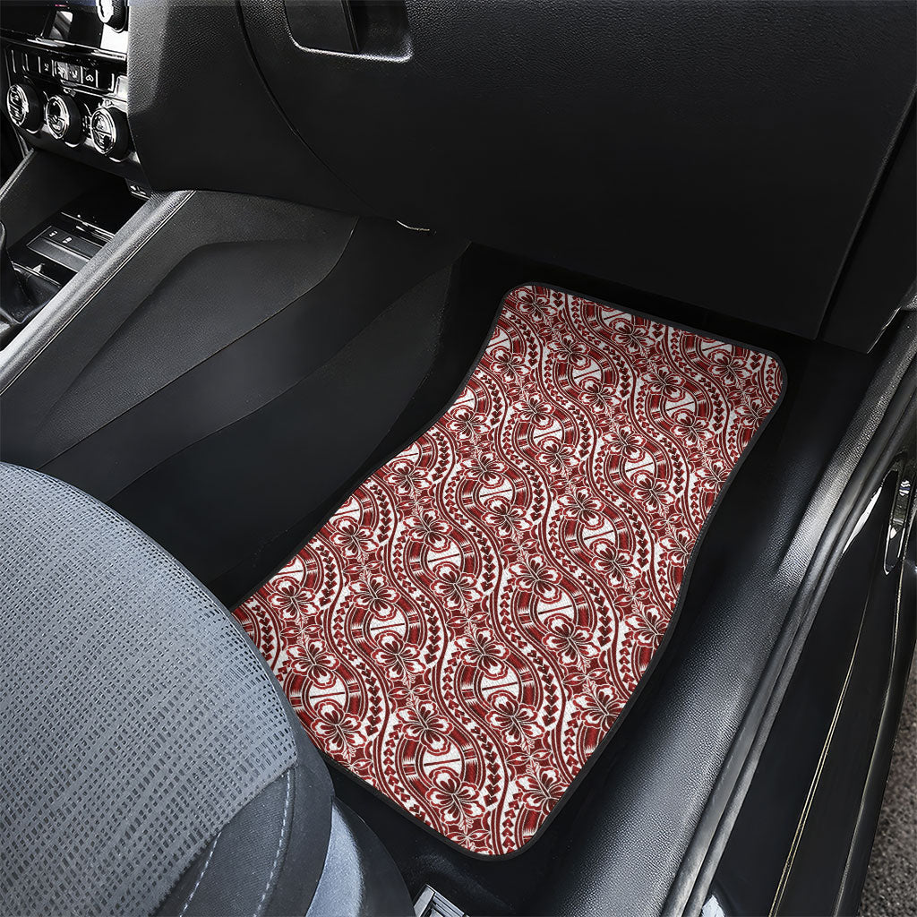Hibiscus Bloom Island Tribal Waves Car Mats Red Polynesian Pattern LT01 - Polynesian Pride