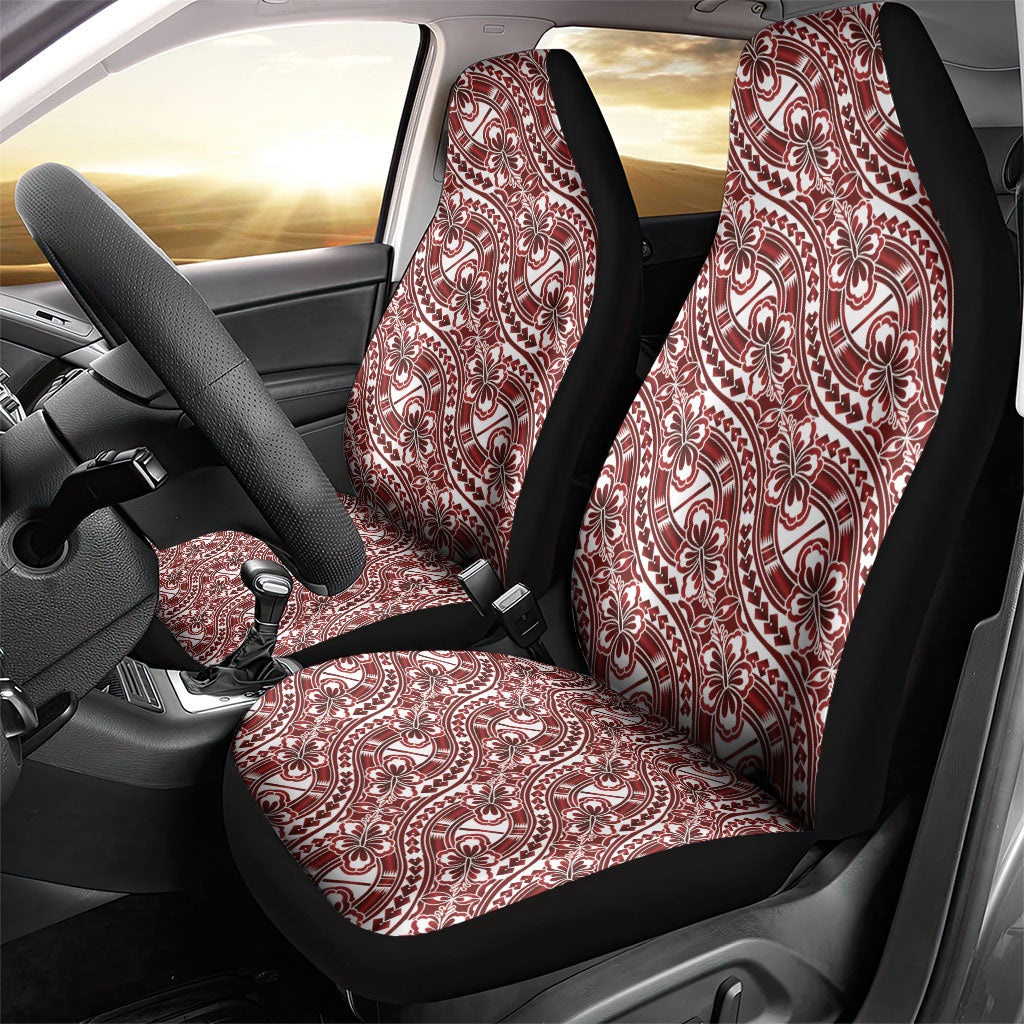 Hibiscus Bloom Island Tribal Waves Car Seat Cover Red Polynesian Pattern LT01 - Polynesian Pride