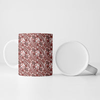 Hibiscus Bloom Island Tribal Waves Ceramic Mug Red Polynesian Pattern LT01 - Polynesian Pride