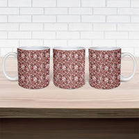 Hibiscus Bloom Island Tribal Waves Ceramic Mug Red Polynesian Pattern LT01 - Polynesian Pride