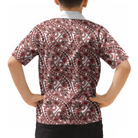 Hibiscus Bloom Island Tribal Waves Hawaiian Shirt Red Polynesian Pattern LT01 - Polynesian Pride