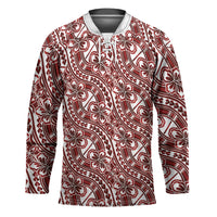 Hibiscus Bloom Island Tribal Waves Hockey Jersey Red Polynesian Pattern LT01 Unisex Red - Polynesian Pride