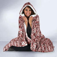 Hibiscus Bloom Island Tribal Waves Hooded Blanket Red Polynesian Pattern LT01 - Polynesian Pride