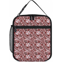 Hibiscus Bloom Island Tribal Waves Lunch Bag Red Polynesian Pattern LT01 10.2 × 8.3 × 4.3 inch Red - Polynesian Pride