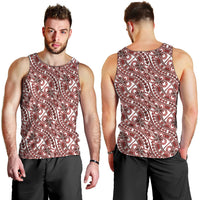Hibiscus Bloom Island Tribal Waves Men Tank Top Red Polynesian Pattern LT01 - Polynesian Pride