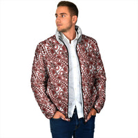 Hibiscus Bloom Island Tribal Waves Padded Jacket Red Polynesian Pattern LT01 - Polynesian Pride