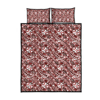 Hibiscus Bloom Island Tribal Waves Quilt Bed Set Red Polynesian Pattern LT01 - Polynesian Pride