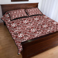 Hibiscus Bloom Island Tribal Waves Quilt Bed Set Red Polynesian Pattern LT01 - Polynesian Pride