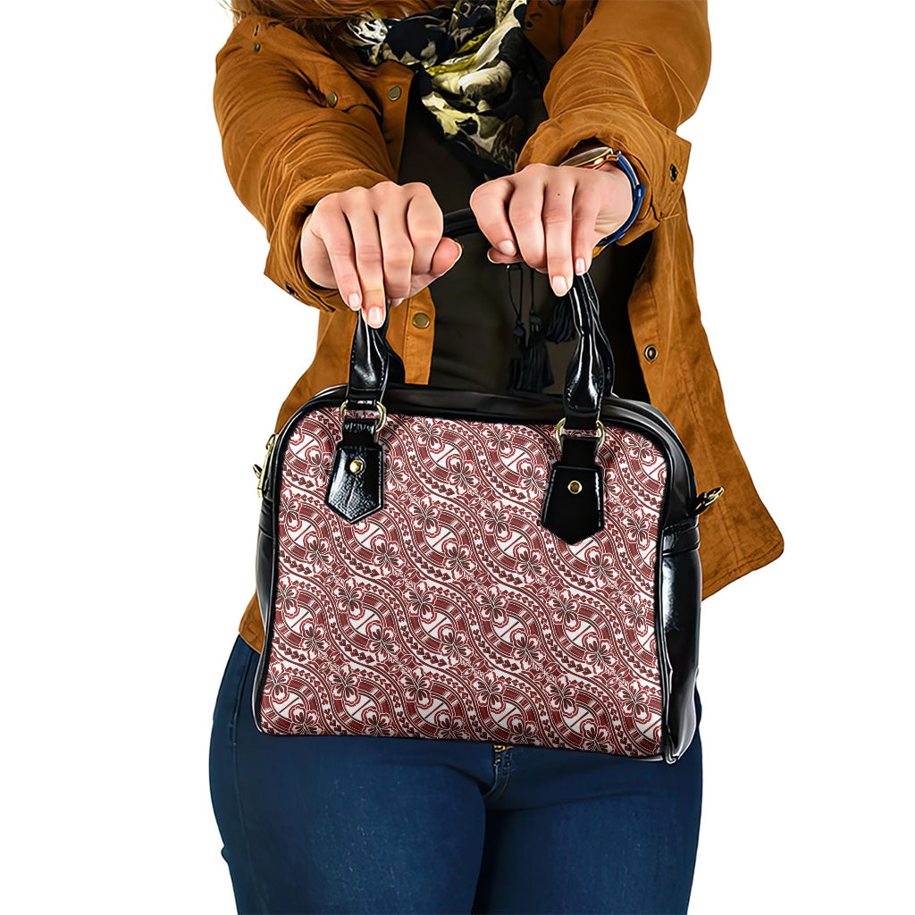 Hibiscus Bloom Island Tribal Waves Shoulder Handbag Red Polynesian Pattern LT01 One Size Red - Polynesian Pride