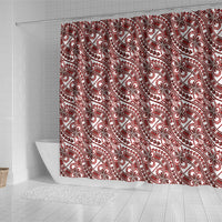 Hibiscus Bloom Island Tribal Waves Shower Curtain Red Polynesian Pattern LT01 - Polynesian Pride