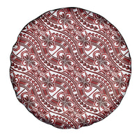 Hibiscus Bloom Island Tribal Waves Spare Tire Cover Red Polynesian Pattern LT01 - Polynesian Pride