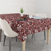 Hibiscus Bloom Island Tribal Waves Tablecloth Red Polynesian Pattern LT01 - Polynesian Pride