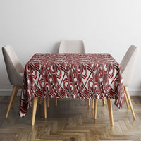 Hibiscus Bloom Island Tribal Waves Tablecloth Red Polynesian Pattern LT01 - Polynesian Pride