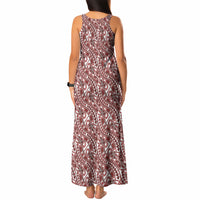 Hibiscus Bloom Island Tribal Waves Tank Maxi Dress Red Polynesian Pattern LT01 - Polynesian Pride