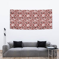Hibiscus Bloom Island Tribal Waves Tapestry Red Polynesian Pattern LT01 - Polynesian Pride