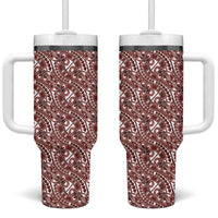 Hibiscus Bloom Island Tribal Waves Tumbler With Handle Red Polynesian Pattern LT01 One Size: 40 oz Red - Polynesian Pride