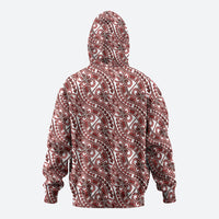 Hibiscus Bloom Island Tribal Waves Zip Hoodie Red Polynesian Pattern LT01 - Polynesian Pride