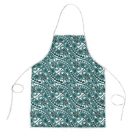 Hibiscus Bloom Island Tribal Waves Apron Teal Polynesian Pattern LT01 Teal - Polynesian Pride