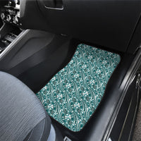 Hibiscus Bloom Island Tribal Waves Car Mats Teal Polynesian Pattern LT01 - Polynesian Pride