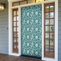Hibiscus Bloom Island Tribal Waves Door Cover Teal Polynesian Pattern LT01 - Polynesian Pride