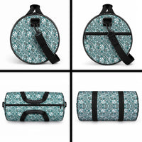 Hibiscus Bloom Island Tribal Waves Duffle Bag Teal Polynesian Pattern LT01 - Polynesian Pride