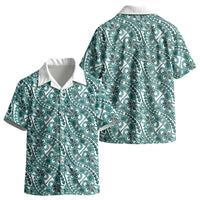 Hibiscus Bloom Island Tribal Waves Kid Hawaiian Shirt Teal Polynesian Pattern LT01 - Polynesian Pride