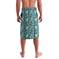 Hibiscus Bloom Island Tribal Waves Lavalava Teal Polynesian Pattern LT01 - Polynesian Pride