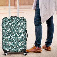 Hibiscus Bloom Island Tribal Waves Luggage Cover Teal Polynesian Pattern LT01 Teal - Polynesian Pride