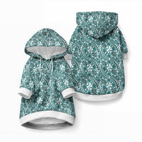 Hibiscus Bloom Island Tribal Waves Pet Hoodie Teal Polynesian Pattern LT01 Pullover Teal - Polynesian Pride