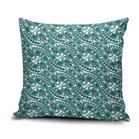 Hibiscus Bloom Island Tribal Waves Pillow Cover Teal Polynesian Pattern LT01 Teal - Polynesian Pride