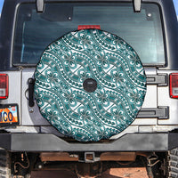 Hibiscus Bloom Island Tribal Waves Spare Tire Cover Teal Polynesian Pattern LT01 Teal - Polynesian Pride