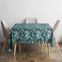 Hibiscus Bloom Island Tribal Waves Tablecloth Teal Polynesian Pattern LT01 - Polynesian Pride