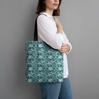 Hibiscus Bloom Island Tribal Waves Tote Bag Teal Polynesian Pattern LT01 - Polynesian Pride