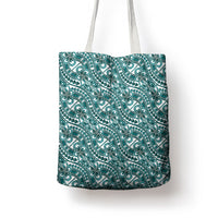Hibiscus Bloom Island Tribal Waves Tote Bag Teal Polynesian Pattern LT01 - Polynesian Pride