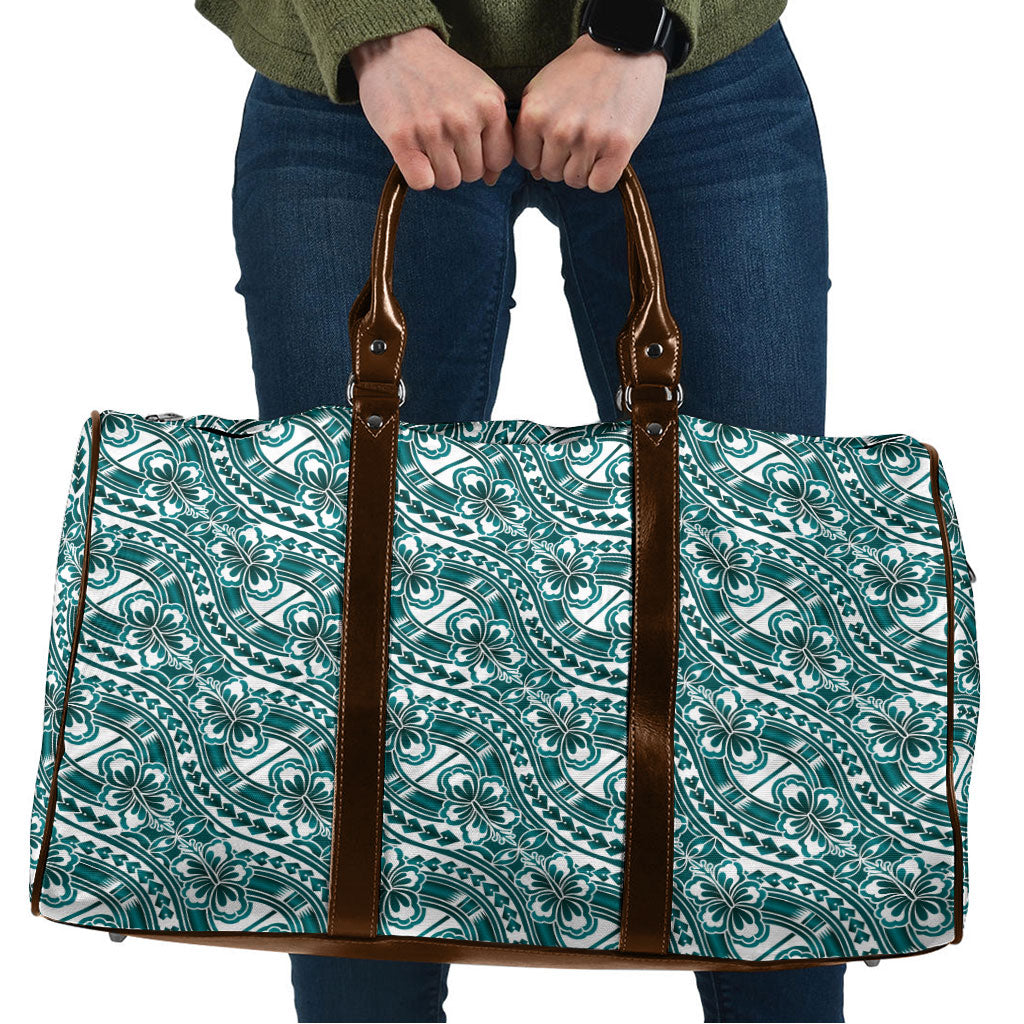 Hibiscus Bloom Island Tribal Waves Travel Bag Teal Polynesian Pattern LT01 Teal - Polynesian Pride