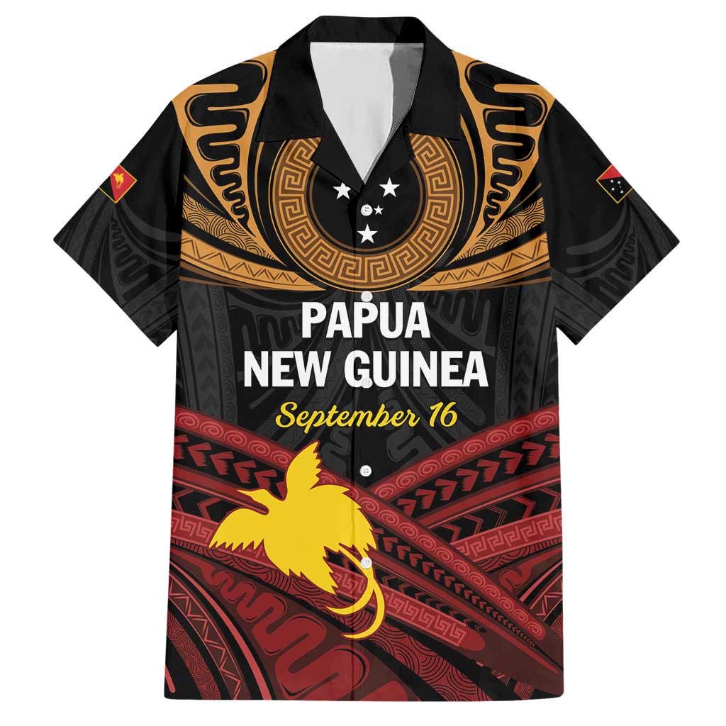 Papua New Guinea Bird of Paradise Hawaiian Shirt 16 September 1975 Independence Day Anniversary