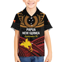 Papua New Guinea Bird of Paradise Kid Hawaiian Shirt 16 September 1975 Independence Day Anniversary