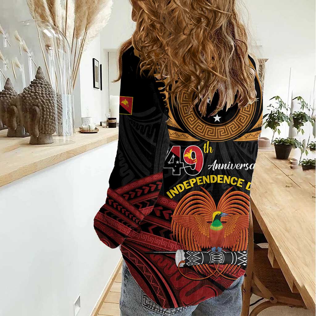 Papua New Guinea Bird of Paradise Women Casual Shirt 16 September 1975 Independence Day Anniversary