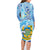 Tuvalu mo te Atua Family Matching Long Sleeve Bodycon Dress and Hawaiian Shirt Tuvalu Dolphin Polynesian Pattern