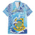 Tuvalu mo te Atua Family Matching Short Sleeve Bodycon Dress and Hawaiian Shirt Tuvalu Dolphin Polynesian Pattern