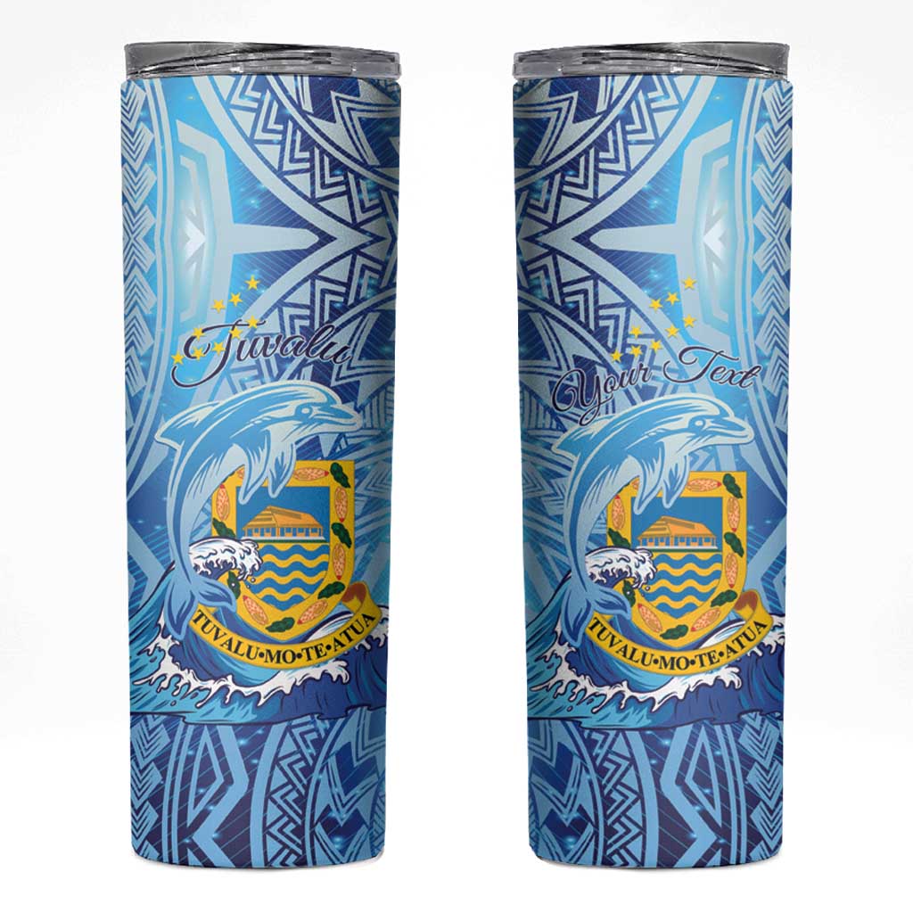 Tuvalu mo te Atua Skinny Tumbler Tuuvalu Dolphin Polynesian Pattern