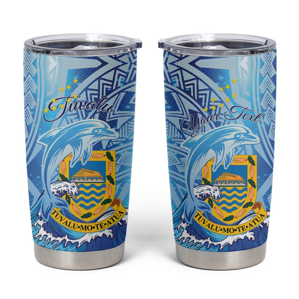 Tuvalu mo te Atua Tumbler Cup Tuuvalu Dolphin Polynesian Pattern