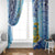 Tuvalu mo te Atua Window Curtain Tuvalu Dolphin Polynesian Pattern